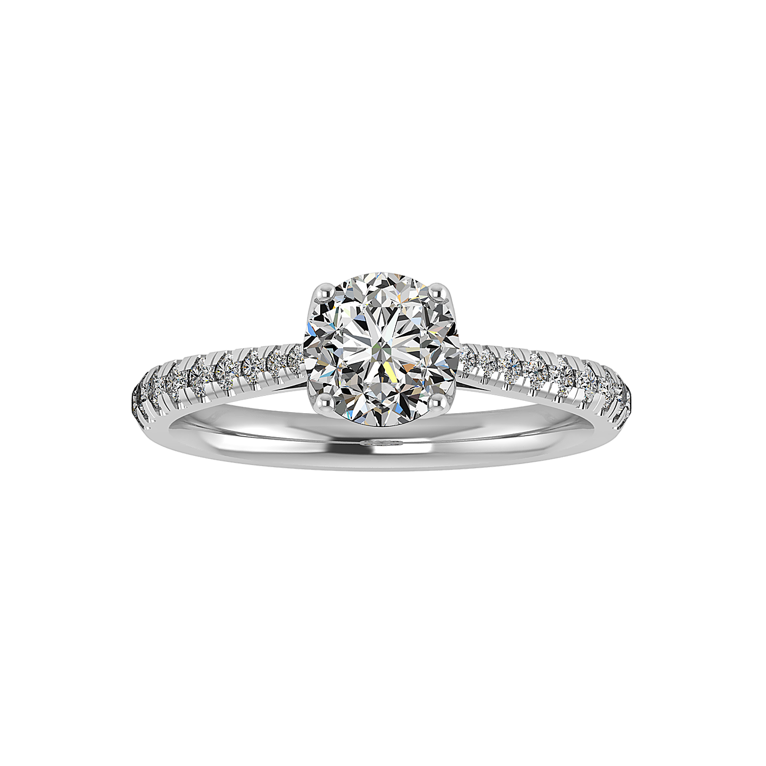 Peony Engagement Ring - 14KT White Gold